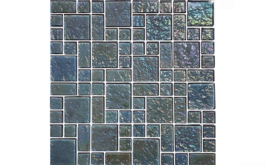 NPT Mixed Size Galaxy Glass Tile Blends Graphite close-up