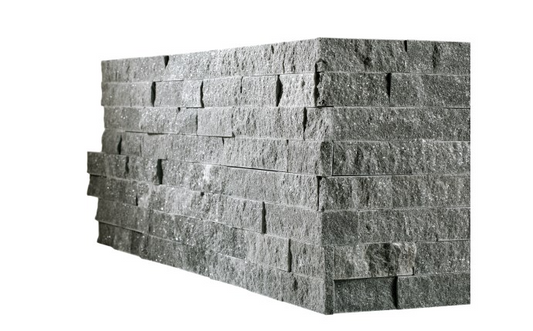 Front view of NPT Ledger Panel Corner Tile in Charcoal