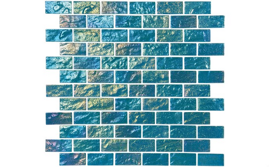Close-up of NPT Lightwaves Aquamarine Glass Tile