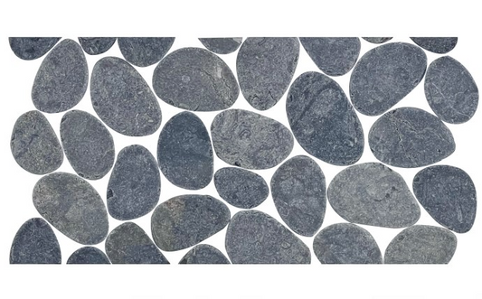 Front view of NPT Smoky Border Tile showcasing gray and blue tones