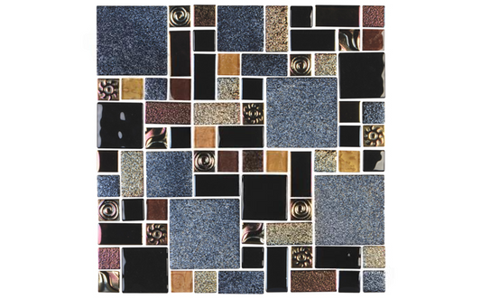 : Close-up of NPT Soleil Tile Anubis Gold Mosaic showcasing vibrant colors.