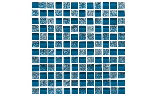 Navy iridescent glass tiles for pools and spas