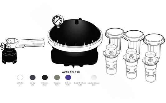 Grey Ribbed Body with Black Valve for energy-efficient pool cleaning