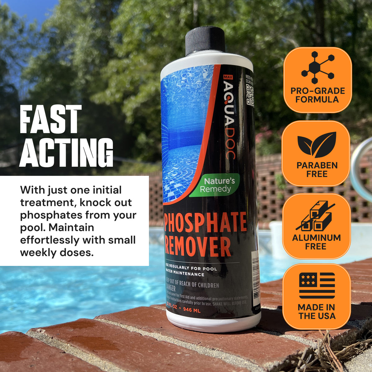 Enjoy Safe and Clear Swimming with AquaDoc's Fast-Acting Phosphate Remover