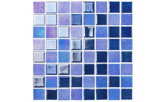 Smooth surface finish of opal azure blue pool tile