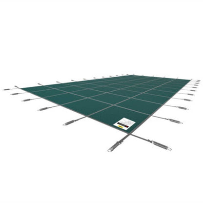 GPC Winter Covers 1082141IM 16' x 36' Silver/Black Rectangle Rip Stop In Ground Winter Cover - AquaDoc