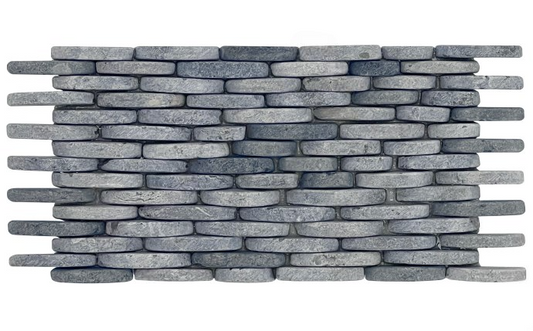 Front view of Smoky Stacked Mosaic Border Tile