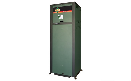 Front view of Raypak 14384 MVB P-1504A commercial pool heater