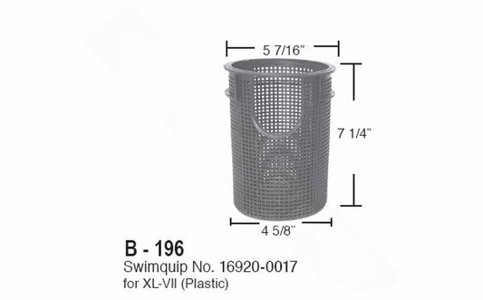 Super-Pro Swimquip XL-VII Pump Strainer Basket B-196