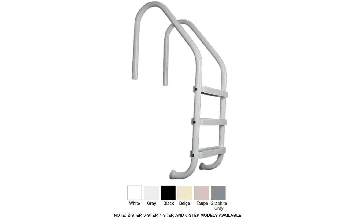 Saftron P-324-L3-G 24" x 53" Gray 3-Step Residential Pool Ladder