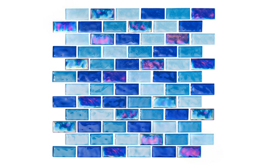 Seascape Ocean Tile 1x2 glass mosaic for pools and spas