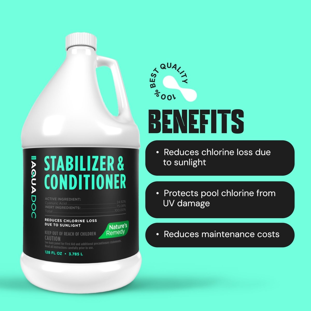 Puri Tech Pool Stabilizer Conditioner - 15lbs Cyanuric Acid For UV Protection