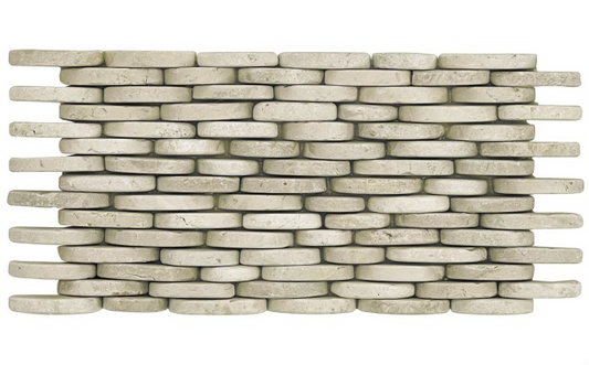 Close-up of Stacked Beige Tile pebble design