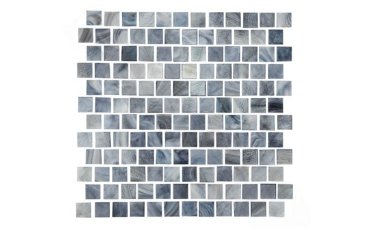 Closeup of Aquarius Steel 1" x 1" pool tile in gray glass