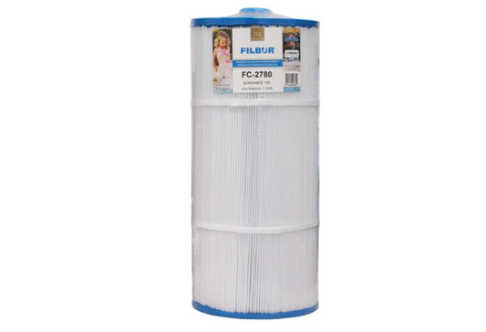 Super-Pro 125 SqFt Sundance spa filter cartridge with antimicrobial end caps for superior filtration.