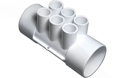 Waterway 672-4110 2" S x 2" S x (6) 1⁄2" S Ports White Manifold


