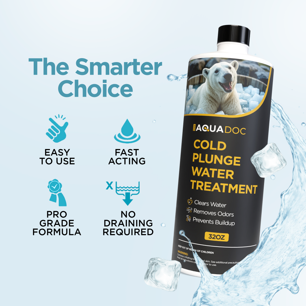 AquaDoc plunge tub treatment staged next to tub