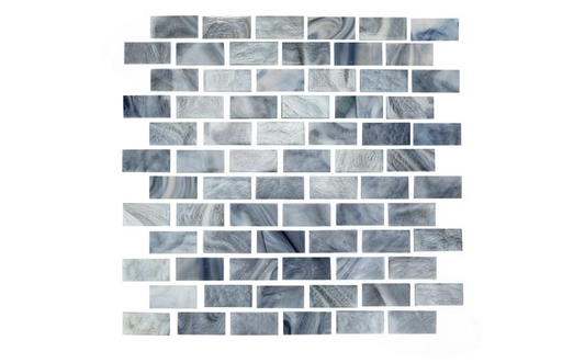 Detail of light to dark gray swirls in Aquarius Steel tile