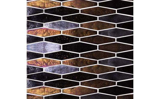 Close-up of Blackies Hex tile texture and shimmer