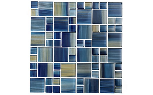 Blue and Gold Mosaic Pattern of Escapade Aqua