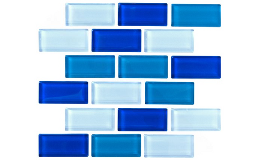 Reflection of water on vibrant blue tiles