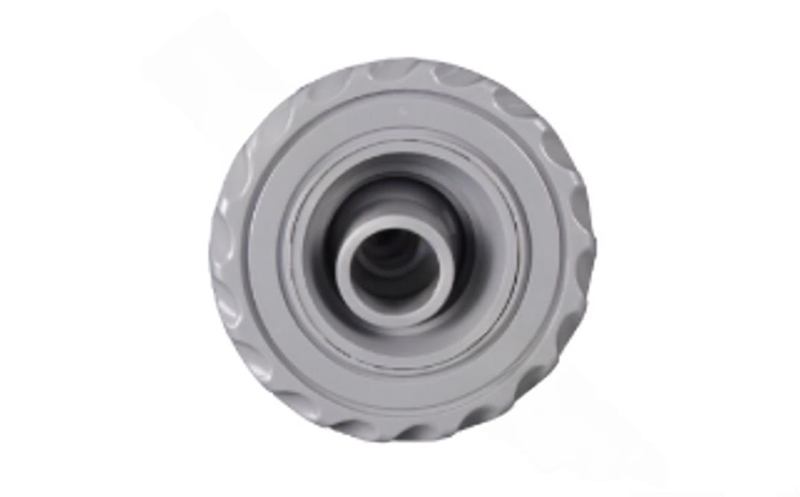 Front view of CMP Spa Master 2.5" dark gray scalloped jet internal