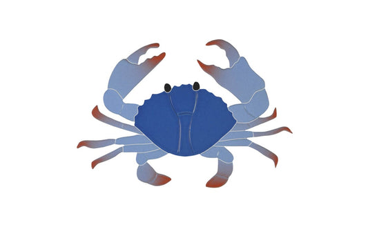 CRABLUB 5" x 8" Crab Blue ceramic mosaic for pools and spas
