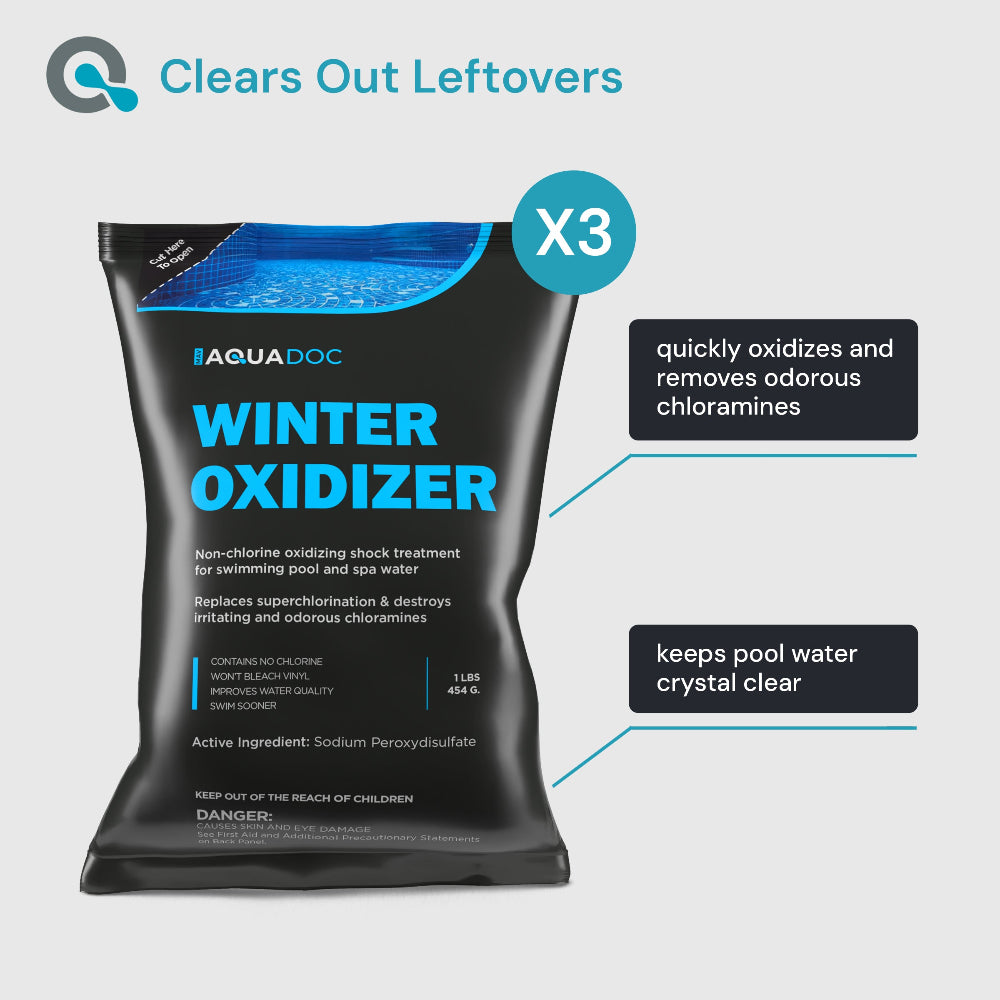 Aquadoc Winter Oxidizer packaging with text on a gray background