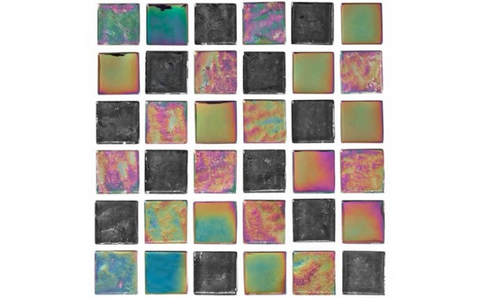 Equinox Multicolor glass tiles shimmering in sunlight