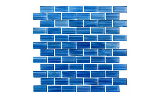 Close-up of Escapade Blue 1x2 pool tile texture