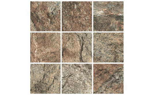 Detailed view of Firestone 2x2 tile with stone-like finish