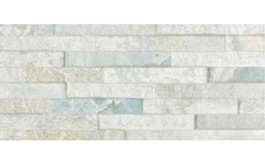 Close-up view of NPT Riostone Frost White Porcelain Veneer Corner Trim