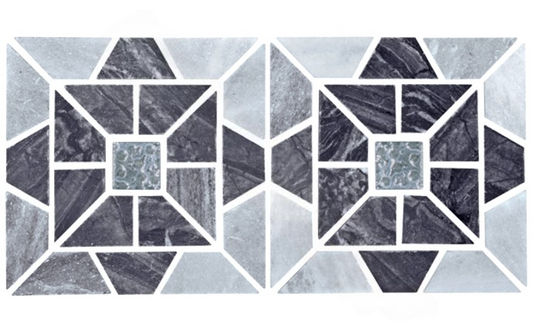 Close-up of NPT Fusion Glass Tile Black Evening Star texture