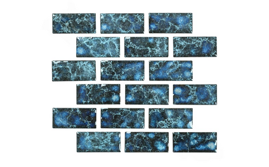 Front view of Meridian Cobalt 1x2 mosaic tile sheet