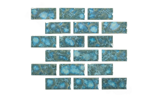 Front view of Meridian Sea Green 1x2 pool tile