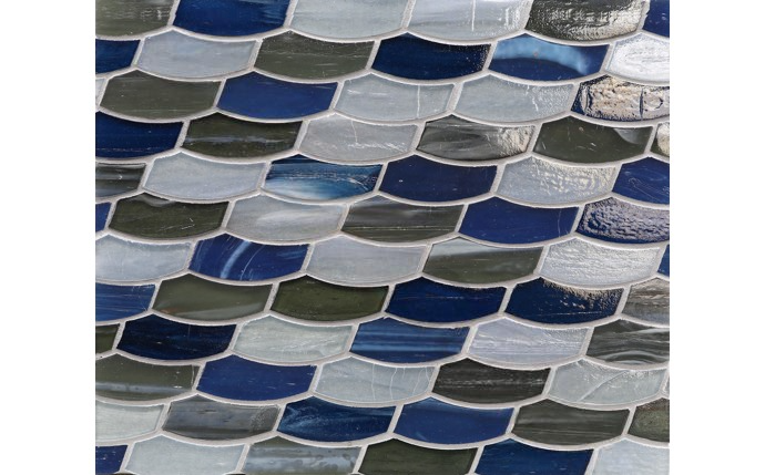 Close-up view of NPT Mermaid Collection Aero tile with shimmering finish