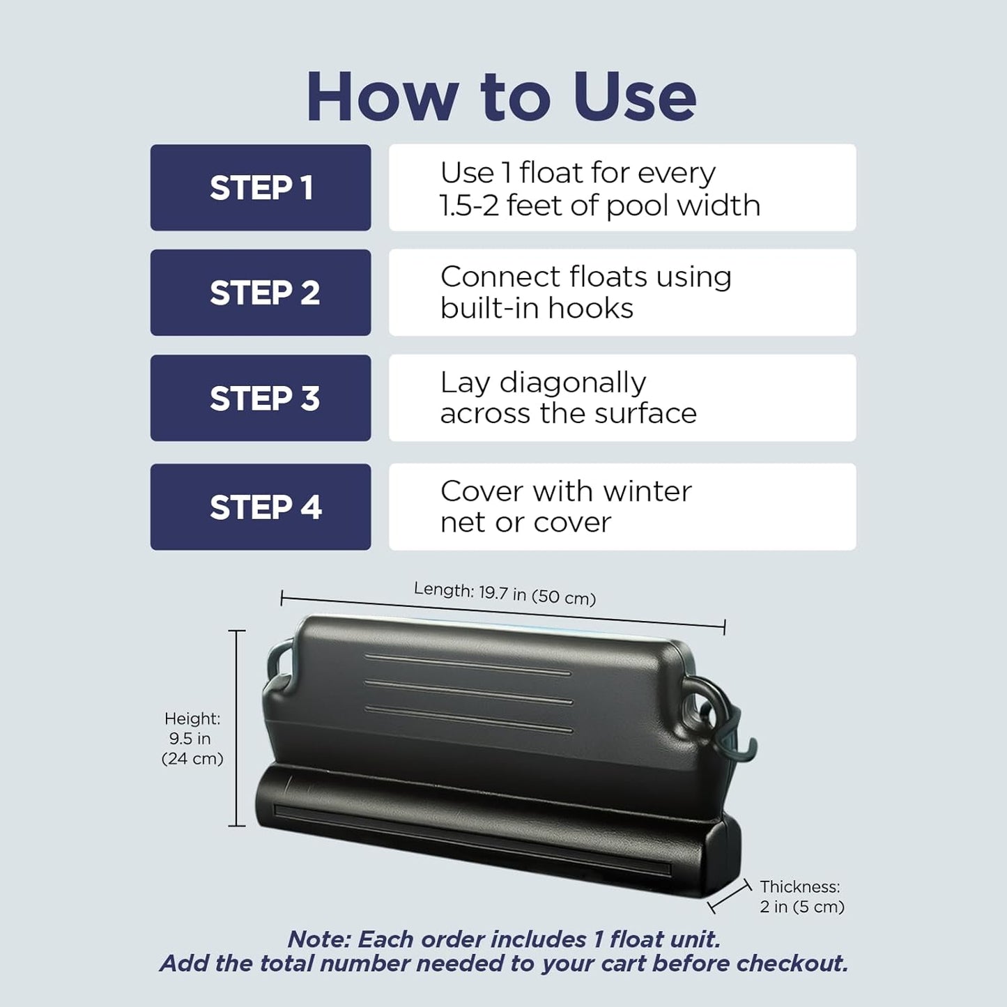 Multiple buoys connected across an inground pool