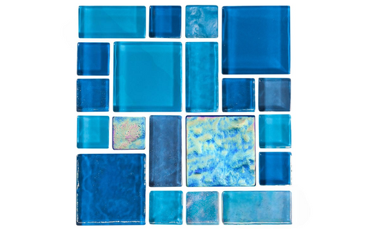 NPT Night Life Galant Random glass mosaic tile with deep blue tones
