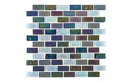 Carbon 1x2 glass tile for pool design