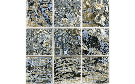 Close-up front view of NPT North Ocean Blue pool tile