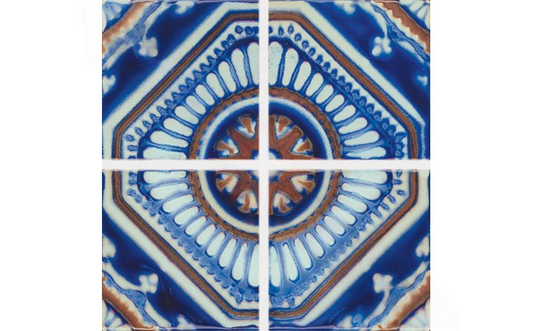 Close-up of Iberia Cadiz tile showing central starburst pattern