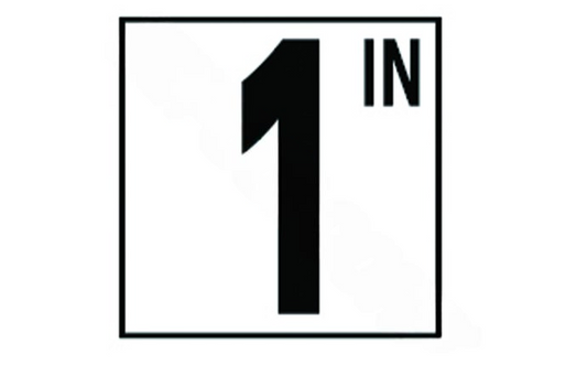 Close-up of 1 IN NPT DM51-3010 pool depth marker