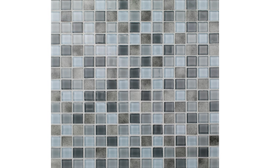 NPT Ibiza Azure Glass Tile with Light Gray and Silver Tones