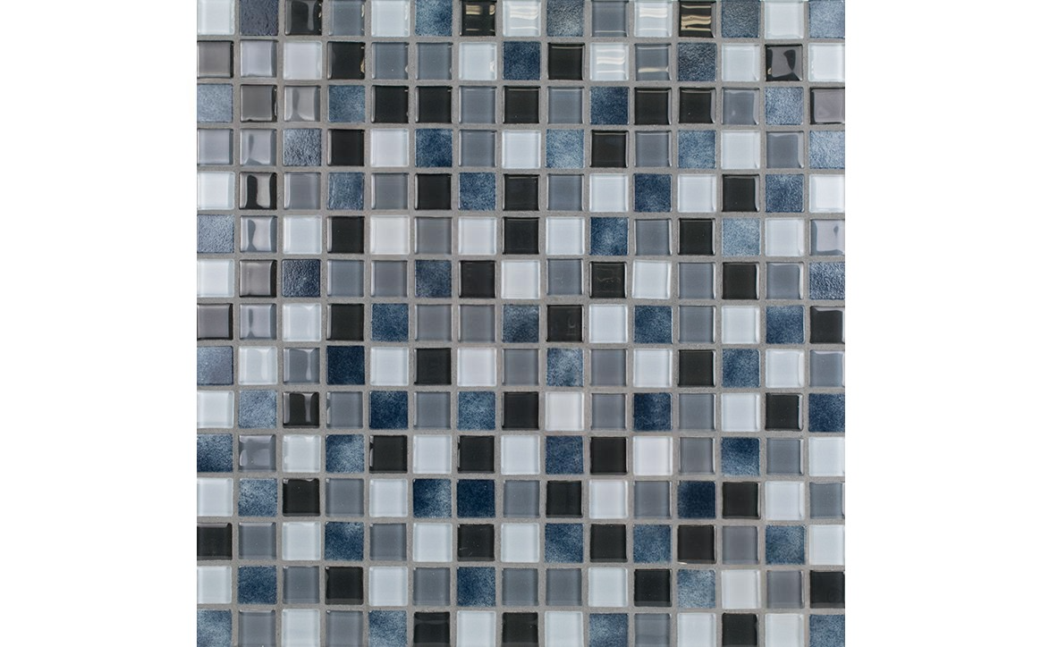 NPT Ibiza Moonstone Glass Tile with Dark Blue and Steel Gray Tones