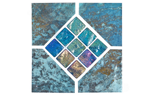 NPT Sargasso Aqua Deco Tile with Glossy Finish