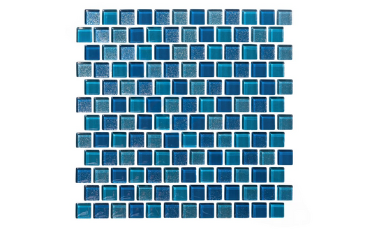 Front view of Orion Peacock 1x1 pool tile