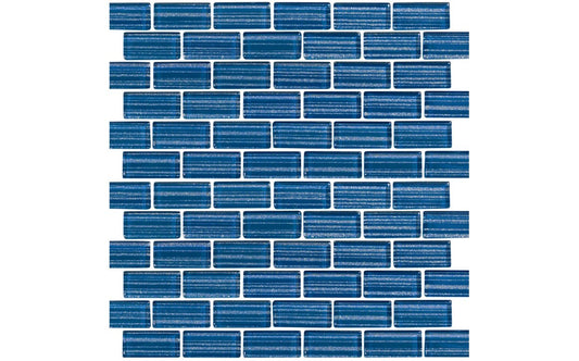 Front view of NPT Parallax Blue glass pool tile