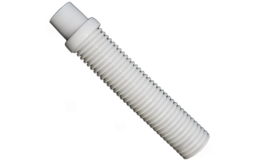Close-up of PoolStyle PS481 white suction hose.