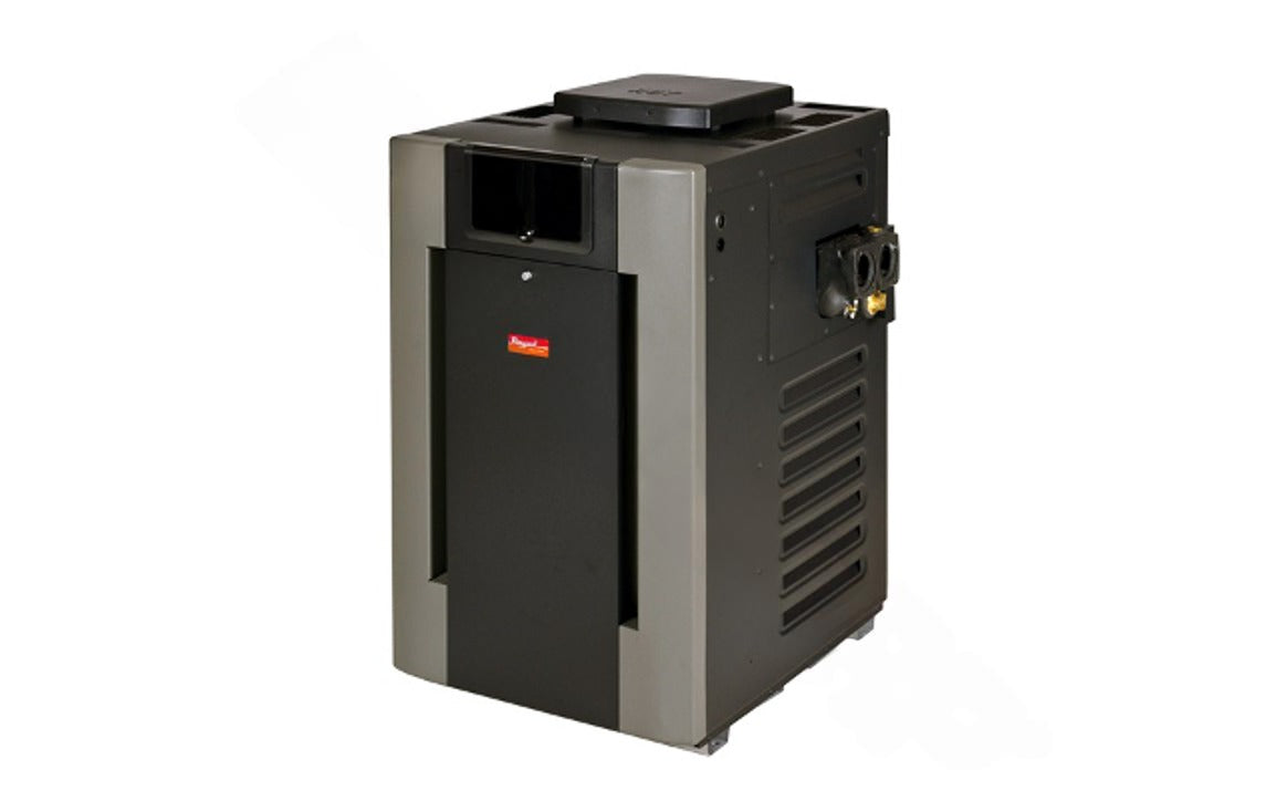 Front view of Raypak 199K BTU pool and spa heater