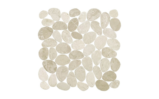 Full sheet of River Rocks Beige mosaic tile